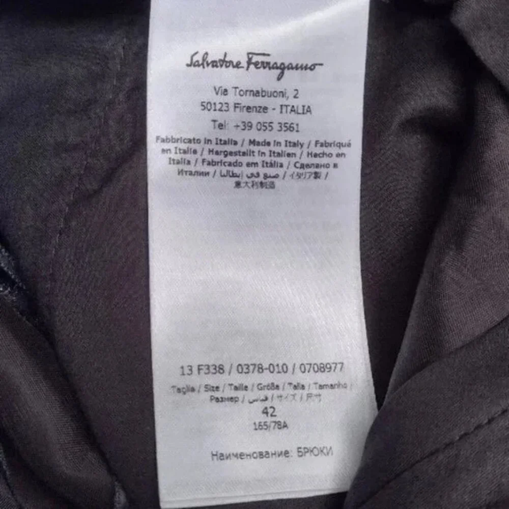 Salvatore Ferragamo Linen Blend Dress Pants Blue Gray High Rise - Picture 3 of 8